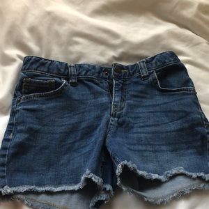 girls blue jean shorts size 10/12